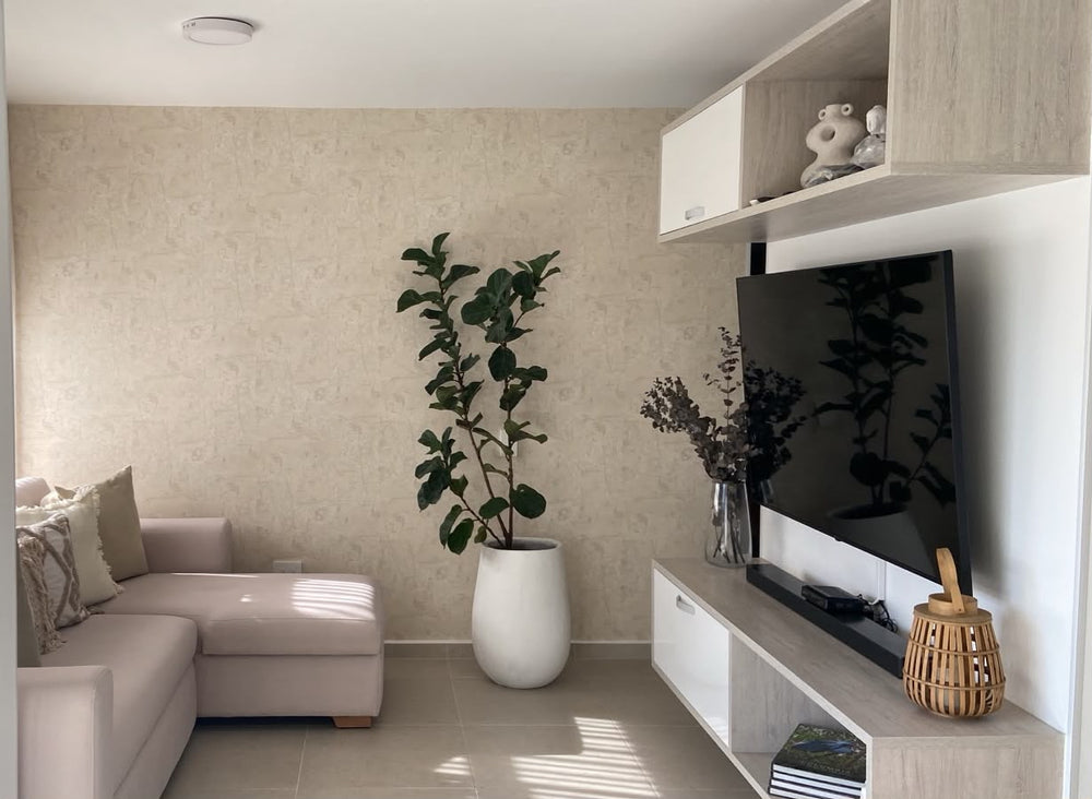 Papel de Colgadura Texturas | Ivory Microcement Wallpaper
