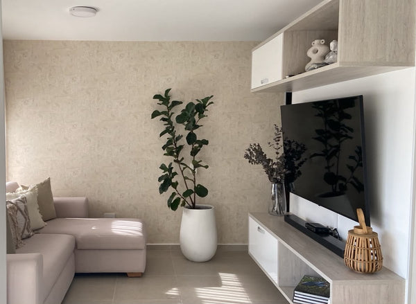 Papel de Colgadura Texturas | Ivory Microcement Wallpaper