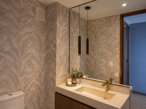 Papel de Colgadura Tropical | Taupe Banana Leaves Wallpaper