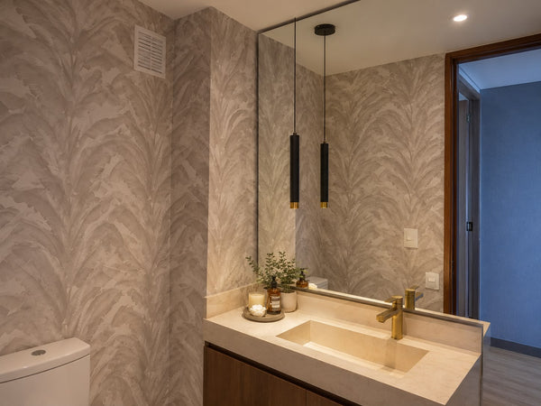 Papel de Colgadura Tropical | Taupe Banana Leaves Wallpaper