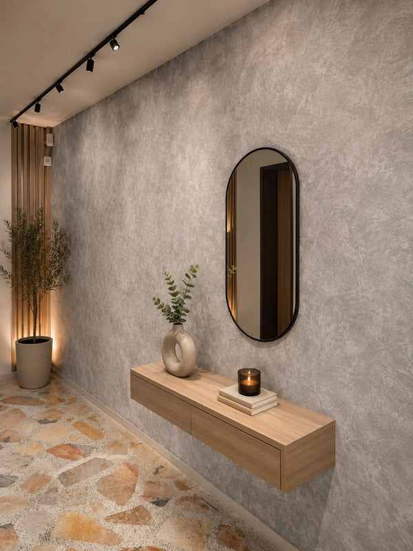 Papel de Colgadura Texturas | Cool Gray Stucco Wallpaper