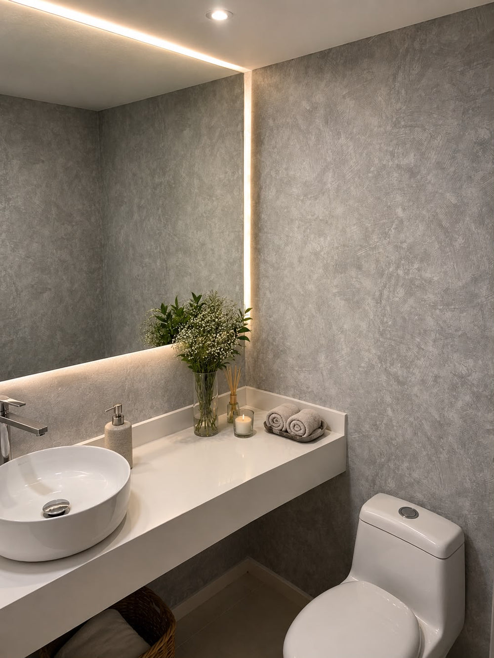 Papel de Colgadura Texturas | Cool Gray Stucco Wallpaper