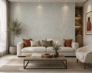 Papel de Colgadura Texturas | Sky Blue Mint Microcement Wallpaper