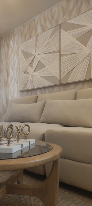 Papel de Colgadura Abstracto | Taupe Large Leaf Wallpaper