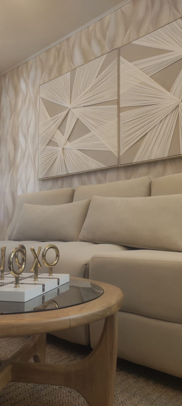 Papel de Colgadura Abstracto | Taupe Large Leaf Wallpaper