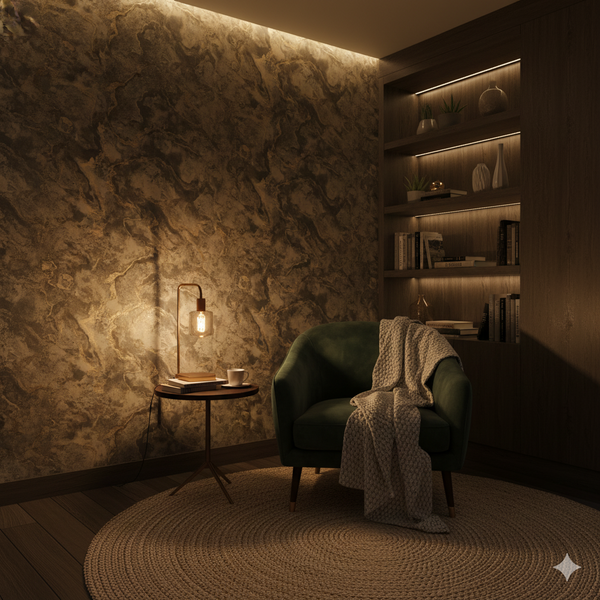 Papel de Colgadura Abstracto | Graphite & Soft Grey Marble Wallpaper