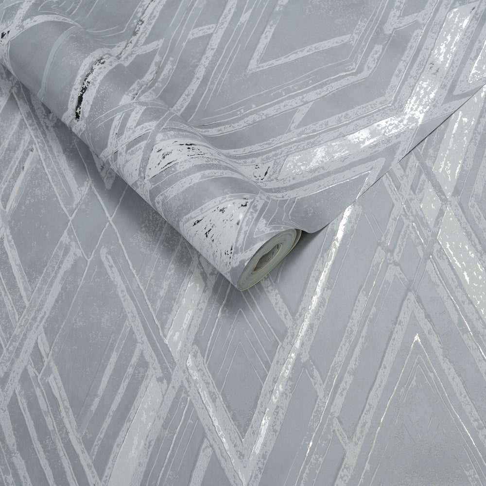 Papel de Colgadura Geométrico | Silver Diamond Wallpaper