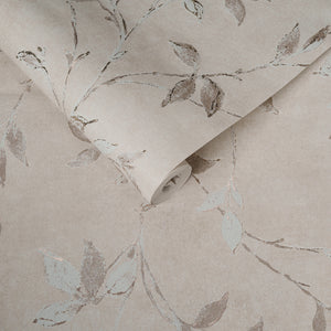 Papel de Colgadura Floral | Blush Foil Leaf Wallpaper