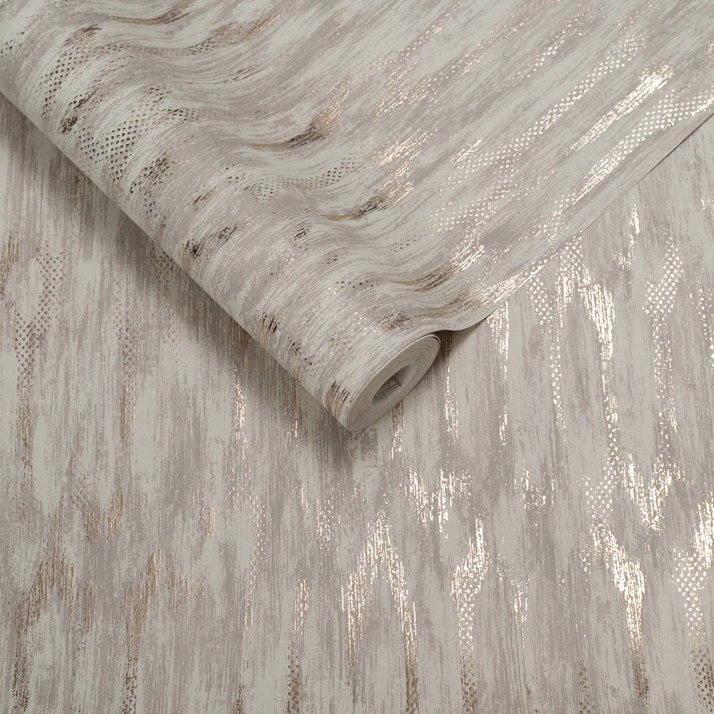 Papel de Colgadura Texturas | Greige Rose Copper Ikat Wallpaper
