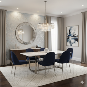 Papel de Colgadura Abstracto | Light Blue Marble Wallpaper