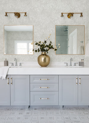 Papel de Colgadura Clásico | Silver Arabesque Foil Wallpaper