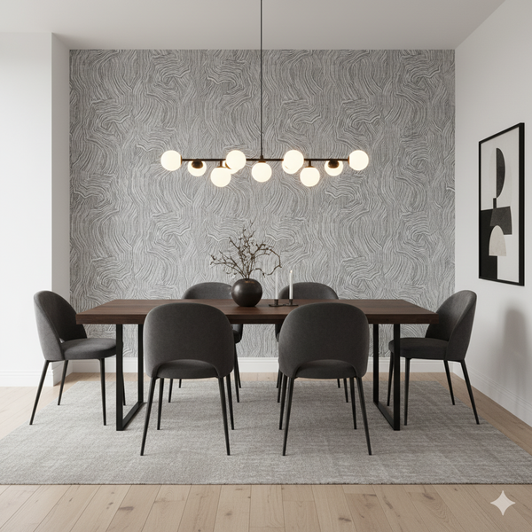 Papel de Colgadura Abstracto | Slate Grey Organic Wood Wallpaper