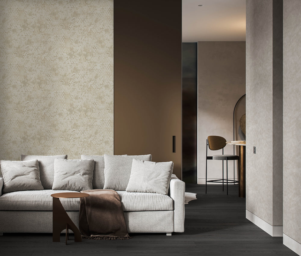 Papel de Colgadura Texturas | Greige Stucco Lattice Wallpaper