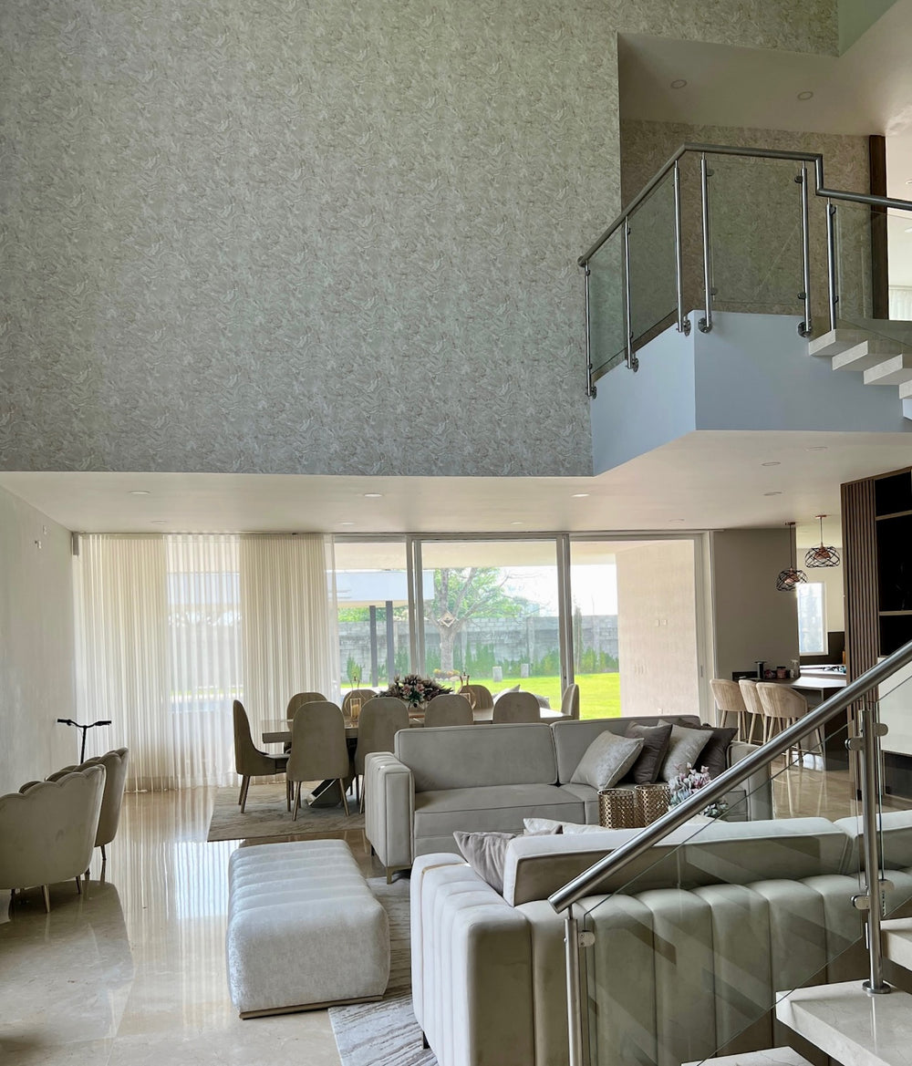 Papel de Colgadura Abstracto | Greige Marble Veins Wallpaper