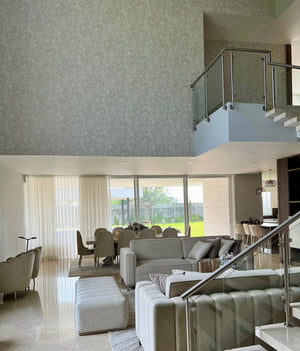 Papel de Colgadura Abstracto | Greige Marble Veins Wallpaper