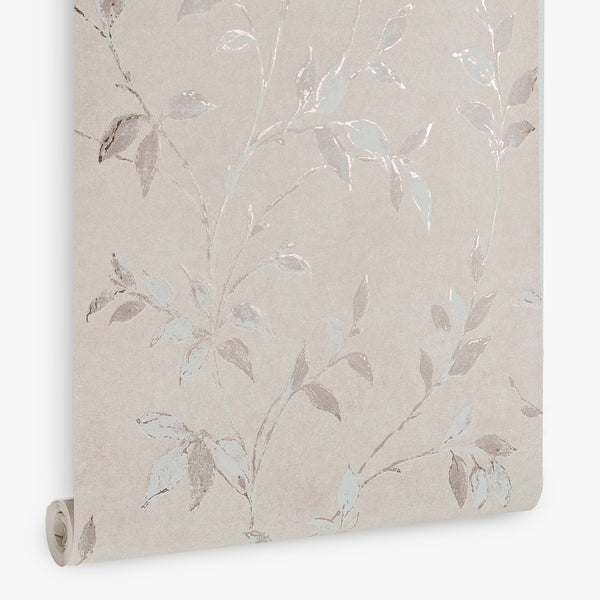 Papel de Colgadura Floral | Blush Foil Leaf Wallpaper