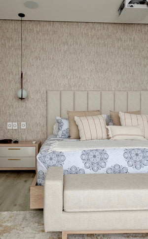 Papel de Colgadura Texturas | Greige Rose Copper Ikat Wallpaper