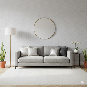 Papel de Colgadura Art Deco | Light Grey Fan Wallpaper