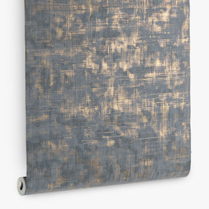 Papel de Colgadura Textil | Steel Blue Crosshatch Wallpaper