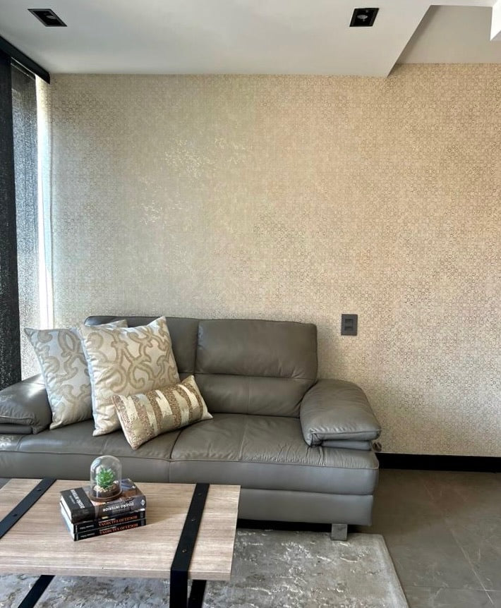 Papel de Colgadura Clásico | Gold Arabesque Foil Wallpaper