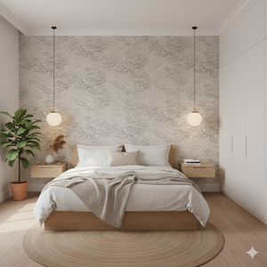 Papel de Colgadura Abstracto | Taupe Waves Wallpaper