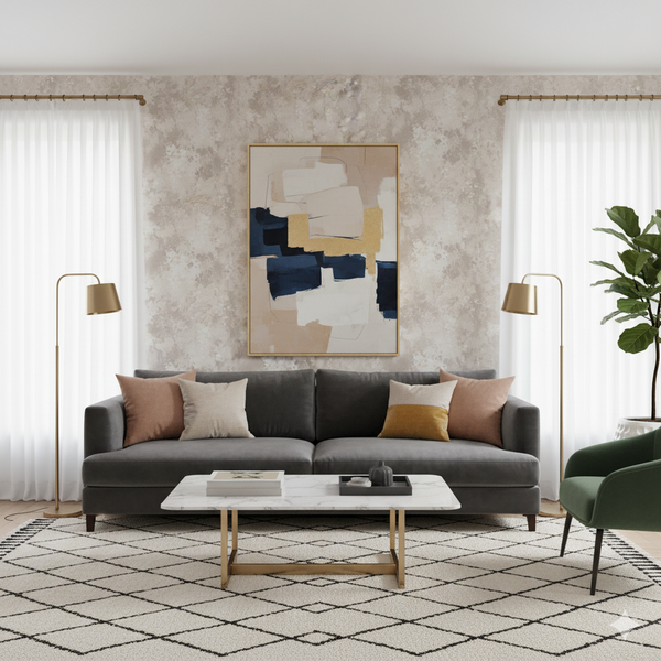 Papel de Colgadura Floral | Grey Watercolor Blossoms Wallpaper