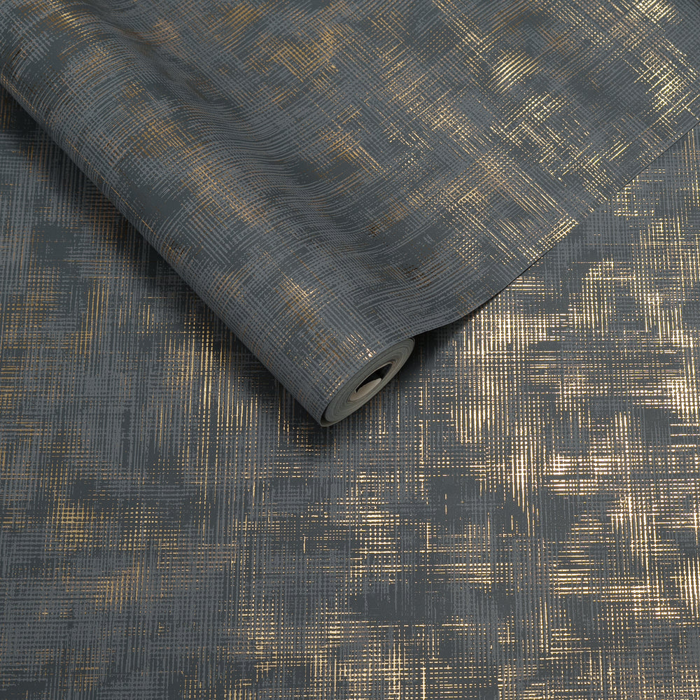 Papel de Colgadura Textil | Steel Blue Crosshatch Wallpaper
