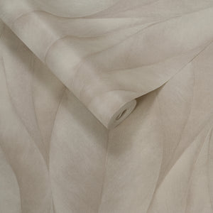 Papel de Colgadura Abstracto | Taupe Large Leaf Wallpaper