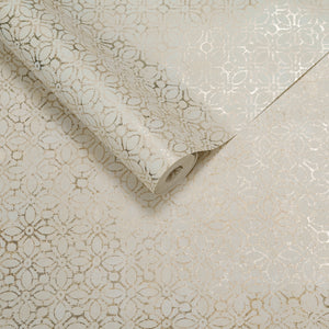 Papel de Colgadura Clásico | Gold Arabesque Foil Wallpaper