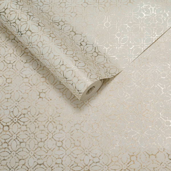 Papel de Colgadura Clásico | Gold Arabesque Foil Wallpaper