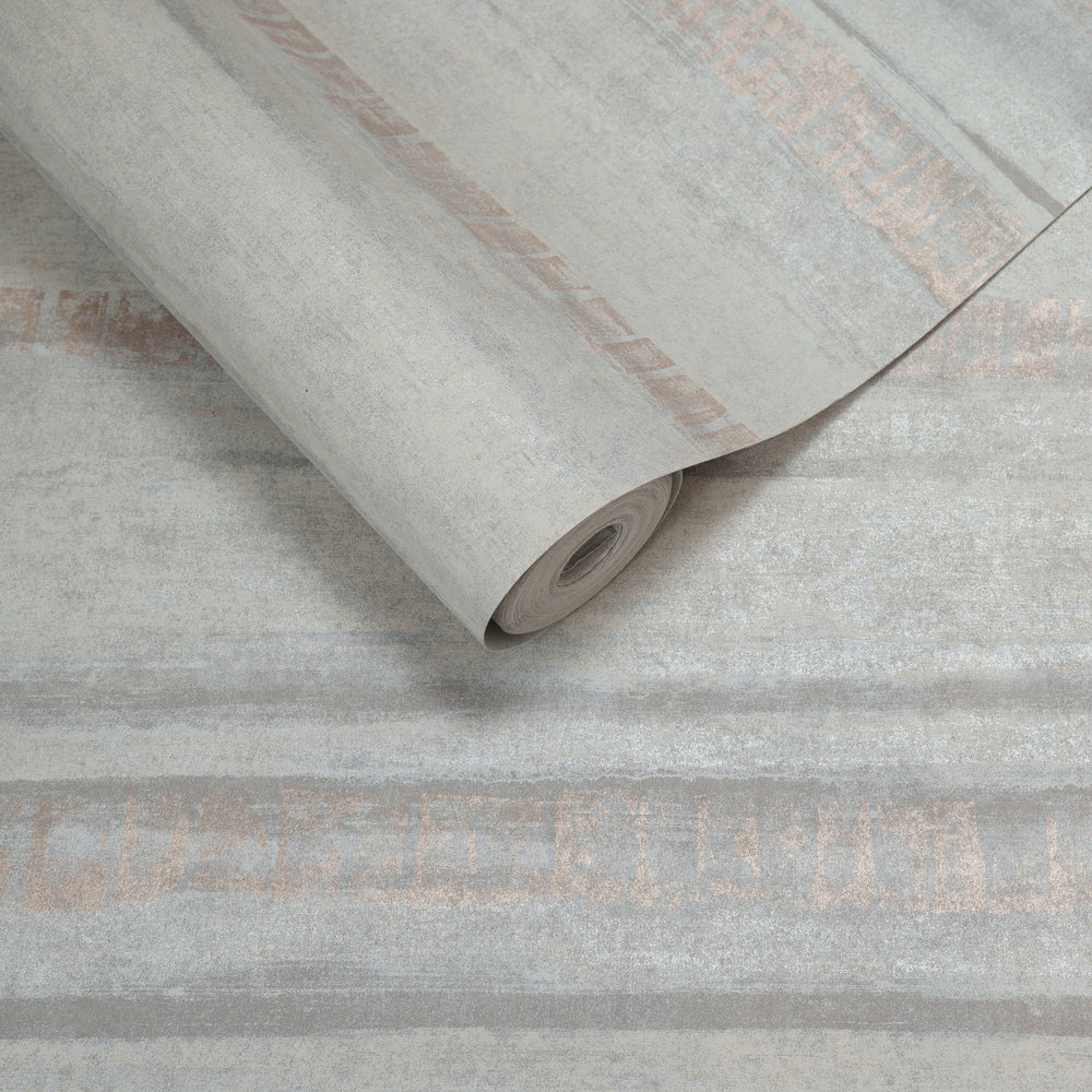 Papel de Colgadura Texturas | Greige Rose-Gold Strata Wallpaper