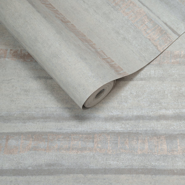 Papel de Colgadura Texturas | Greige Rose-Gold Strata Wallpaper