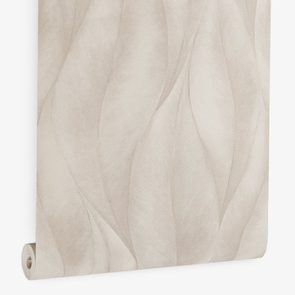 Papel de Colgadura Abstracto | Taupe Large Leaf Wallpaper