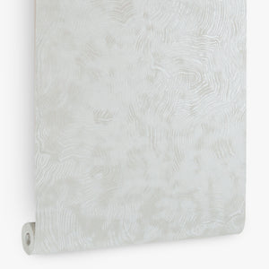 Papel de Colgadura Abstracto | Pearl White Organic Wood Wallpaper