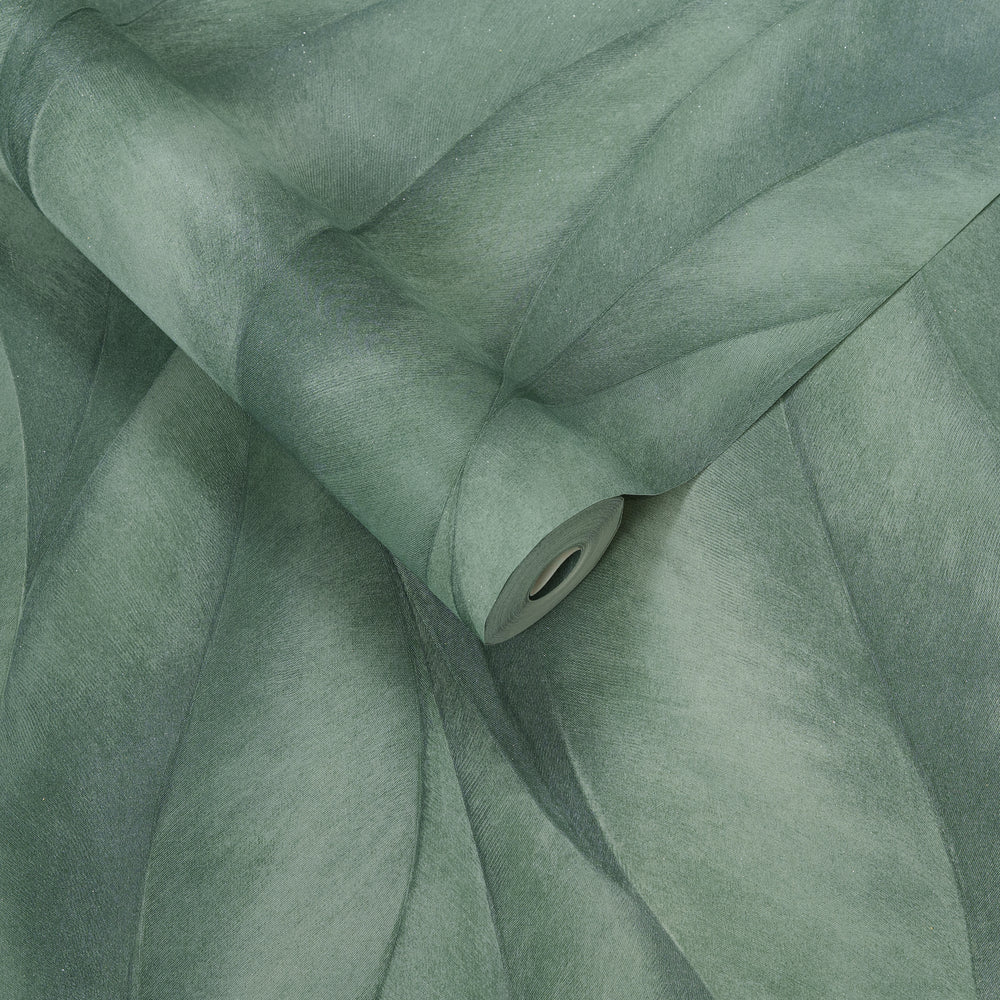 Papel de Colgadura Abstracto | Sage Green Large Leaf Wallpaper