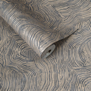 Papel de Colgadura Abstracto | Taupe Organic Wood Wallpaper