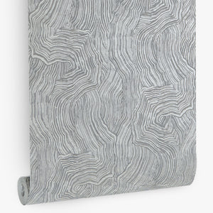Papel de Colgadura Abstracto | Slate Grey Organic Wood Wallpaper