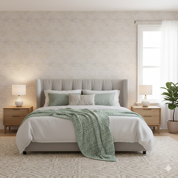 Papel de Colgadura Abstracto | Sand Beige Marble Wallpaper