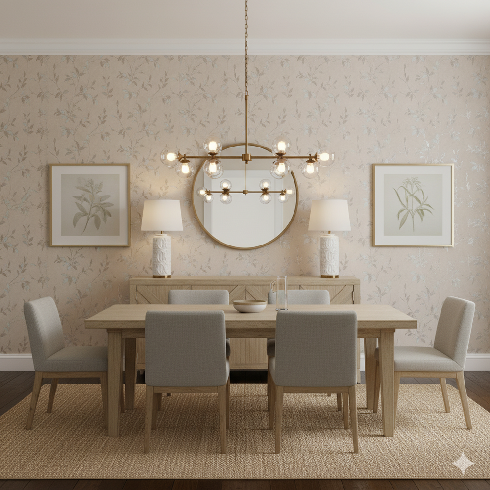 Papel de Colgadura Floral | Blush Foil Leaf Wallpaper