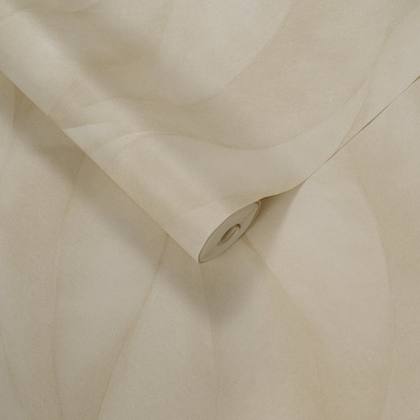 Papel de Colgadura Abstracto | Ivory Large Leaf Waves Wallpaper