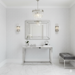 Papel de Colgadura Art Deco | Light Grey Fan Wallpaper