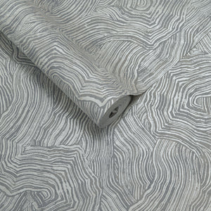Papel de Colgadura Abstracto | Slate Grey Organic Wood Wallpaper