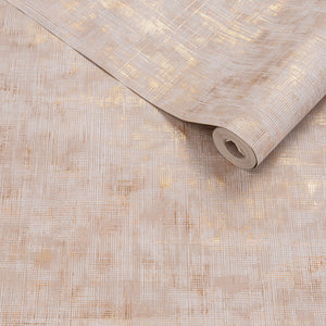 Papel de Colgadura Textil | Blush Gold Crosshatch Wallpaper