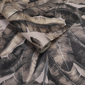 Papel de Colgadura Tropical | Sepia Banana Leaves Wallpaper
