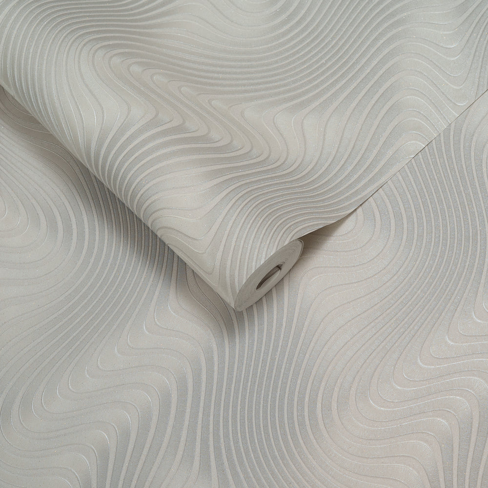 Papel de Colgadura Abstracto | Light Grey Ripple Wallpaper