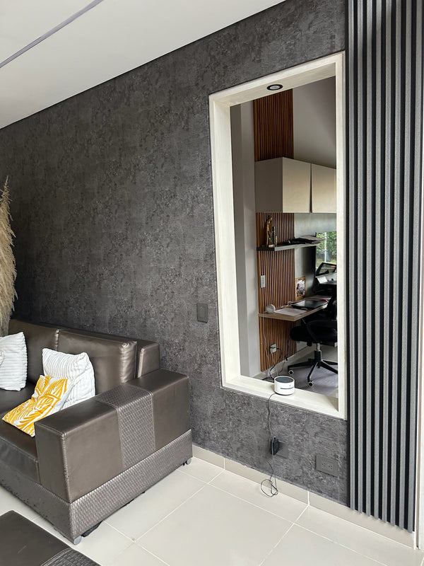 Papel de Colgadura Texturas | Graphite Microcement Wallpaper