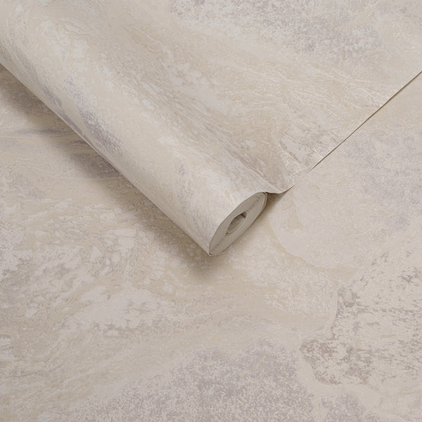 Papel de Colgadura Abstracto | Sand Beige Marble Wallpaper