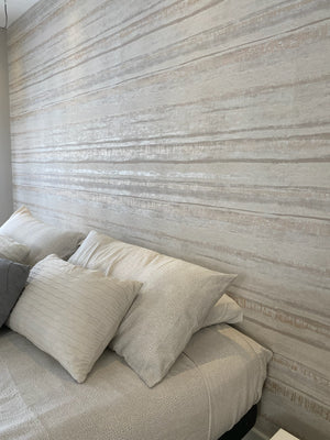 Papel de Colgadura Texturas | Greige Rose-Gold Strata Wallpaper