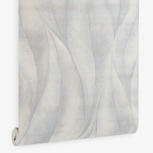 Papel de Colgadura Abstracto | Cool Grey Large Leaf Wallpaper