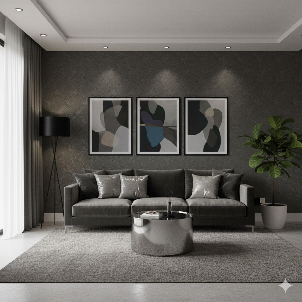 Papel de Colgadura Abstracto | Green Bronze Ripple Wallpaper